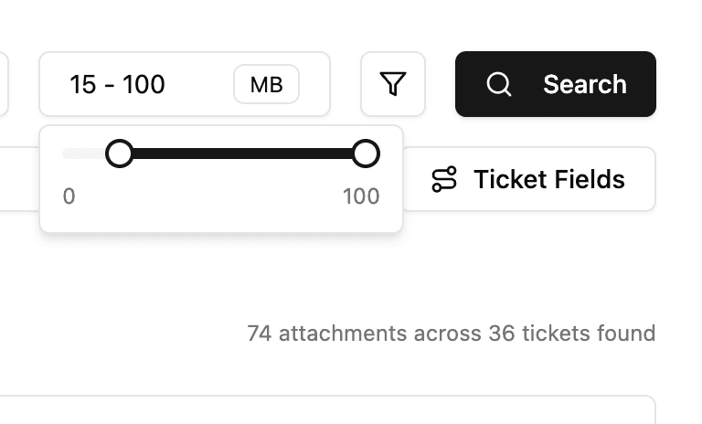 Better Attachments global ticket search UI